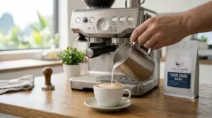 An illustration showing the internal workings of a dual boiler espresso machine under 800 for simultaneous brewing and steaming.