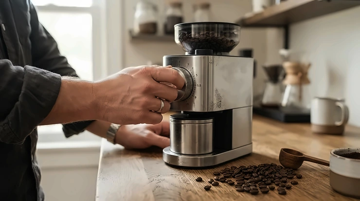 Adjusting the coffee grinder settings for a dual boiler espresso machine review for beginners.