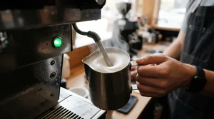Texturing milk with the steam wand of a heat exchange espresso machine under $1500