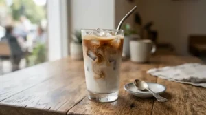 A refreshing iced coffee prepared quickly using a Nespresso machine for beginners on a warm afternoon.